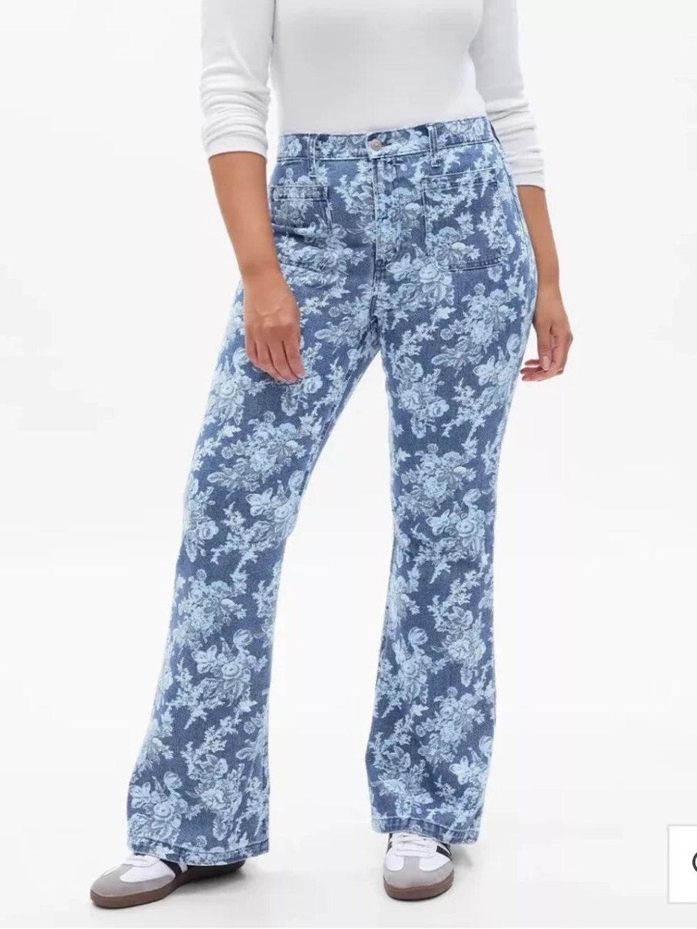 NWT GAP x LoveShackFancy Collab Blue Floral Flare Jeans Size 31
